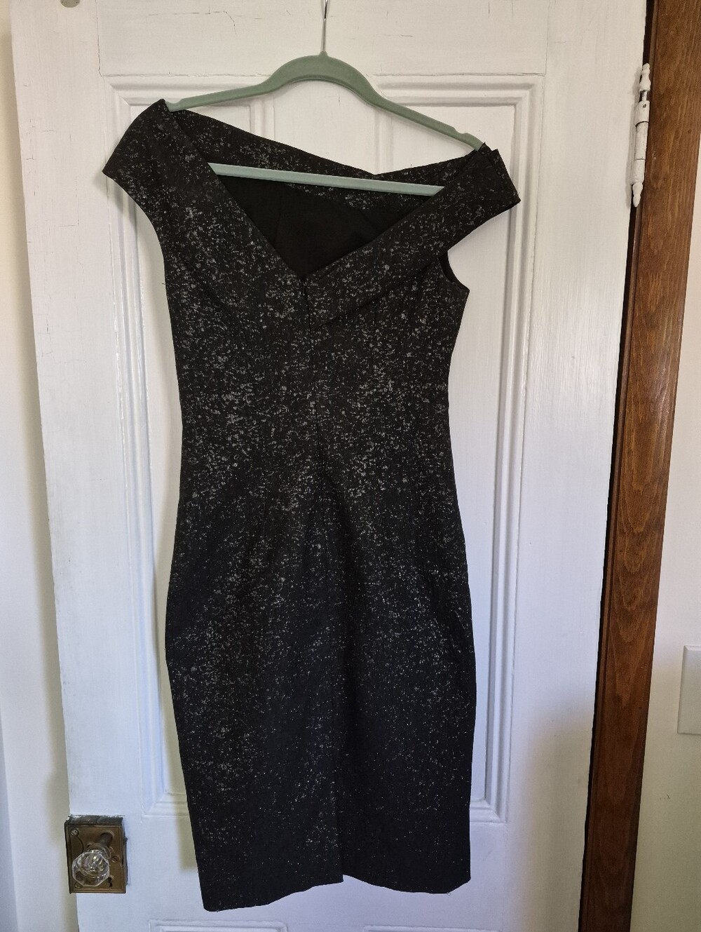 Black Off-the-Shoulder Lela Rose Evening Dress